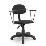 Cadeira Giratoria Operativa Secretaria Onda Couro Preto - Plaxmetal