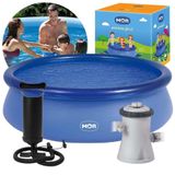 Piscina Inflável 2.400 Litros Circular 240cm Pvc Com Bomba Filtro Azul Mor 220v