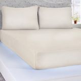 Jogo De Cama Queen Serena 3 Pçs Malha 100% Algodão 158x198x30cm Pérola