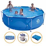 Piscina Estrutural Armação 4383 Litros Filtro Capa 110v E Forro Avenli Jilong