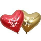 Balão Latex Coração Reflex Composê I Love You C14 - 12 Un