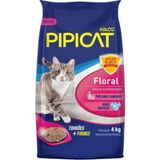 Areia Higiênica Pipicat Perfumada Para Gatos Pacote 4kg