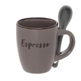 Caneca Xícara Com Colher De Cerâmaica Rustic 100ml Hauskraft
