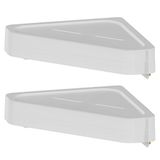 2x Prateleira De Banheiro Sabonete Shampoo Ou Eleve Branco