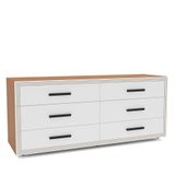Cômoda Valência 6 Gavetas Freijó E Branco