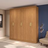 Guarda-roupa Casal Annelise 6 Portas 2 Gavetas Canela