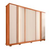 Guarda-roupa Casal Imperial Ripado 6 Portas 4 Gavetas Freijó E Off White