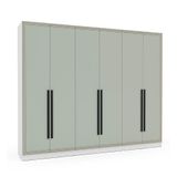 Guarda-roupa Casal Valência 6 Portas 4 Gavetas Branco E Verde