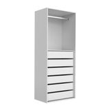 Guarda-roupa Modulado New Tuyo 6 Gavetas E 1 Cabideiro Branco 90 Cm
