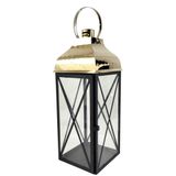 Lanterna Marroquina Decorativa Dourada Preta Metal 51cm