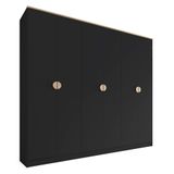 Guarda-roupa Casal Asti 100% Mdf 6 Portas 2 Gavetas Preto