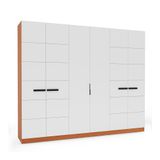 Guarda-roupa Casal Lisboa 6 Portas 4 Gavetas Freijó E Branco