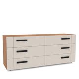Cômoda Lisboa 6 Gavetas Freijó E Creme