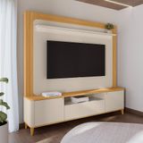 Estante Para Home Theater E Tv Até 70 Polegadas Munique 3 Portas Off White E Tauari