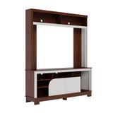 Estante Para Home Theater E Tv Até 65 Polegadas Belaya 2 Portas Nogueira E Off White