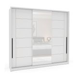 Guarda-roupa Casal Com Espelho Lisboa 3 Portas 4 Gavetas Branco