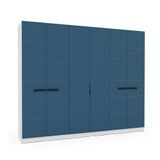 Guarda-roupa Casal Lisboa 6 Portas 4 Gavetas Branco E Azul