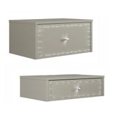 Conjunto Com Mesa De Cabeceira E Penteadeira Suspensas Strass 3 Gavetas Off White