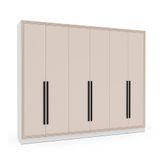 Guarda-roupa Casal Valência 6 Portas 4 Gavetas Branco E Creme