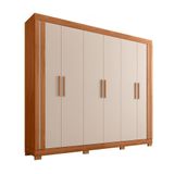 Guarda-roupa Casal Eden 6 Portas 2 Gavetas Freijó E Off White