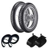 Pneu Xt600 120/90-17 + 90/90-21 Tr300 Vipal + Câmara + Cinta