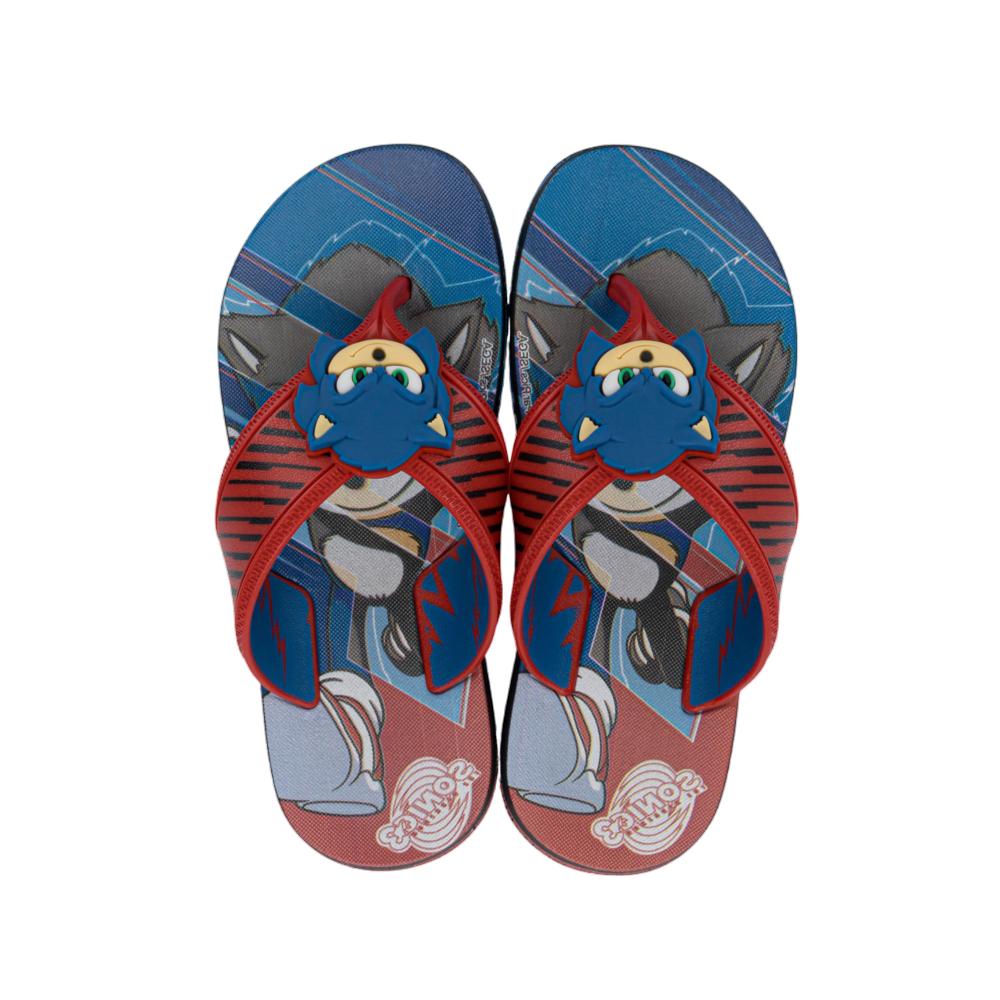 Chinelo Grendene Kids Sonic Way Super Flop Preto/vermelho 031/32