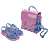 Sandalia Grendene Kids Disney Sweet Bag Rosa/azul Glitter 032/33
