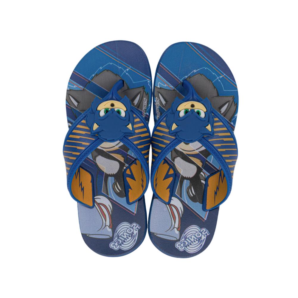 Chinelo Grendene Kids Sonic Way Super Flop Azul/azul Medio 025