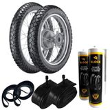 Pneu 120/90-17 + 90/90-21 Tr300 Vipal + Câm.+cinta+selante