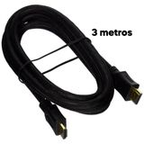 Cabo Hdmi 3 Metros 4k Hd Full Hd Para Tv Monitor E Pc