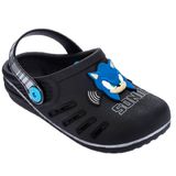 Babuche Grendene Kids Sonic Speed Preto/prata/azul 032/33