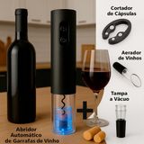 Abridor De Vinho Elétrico Kit Luxo Para Adegas