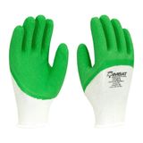 Luva Imbat Tricotada Com Banho Janela Em Latex Verde Tamanho 8 - Embalagem Com 12 Pares