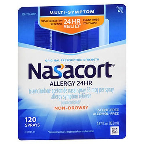 Spray De Alergia Nasal Nasacort Allergy 24 Horas Com Vários Sintomas 0,57 Oz Da Nasacort (pacote Com 6)