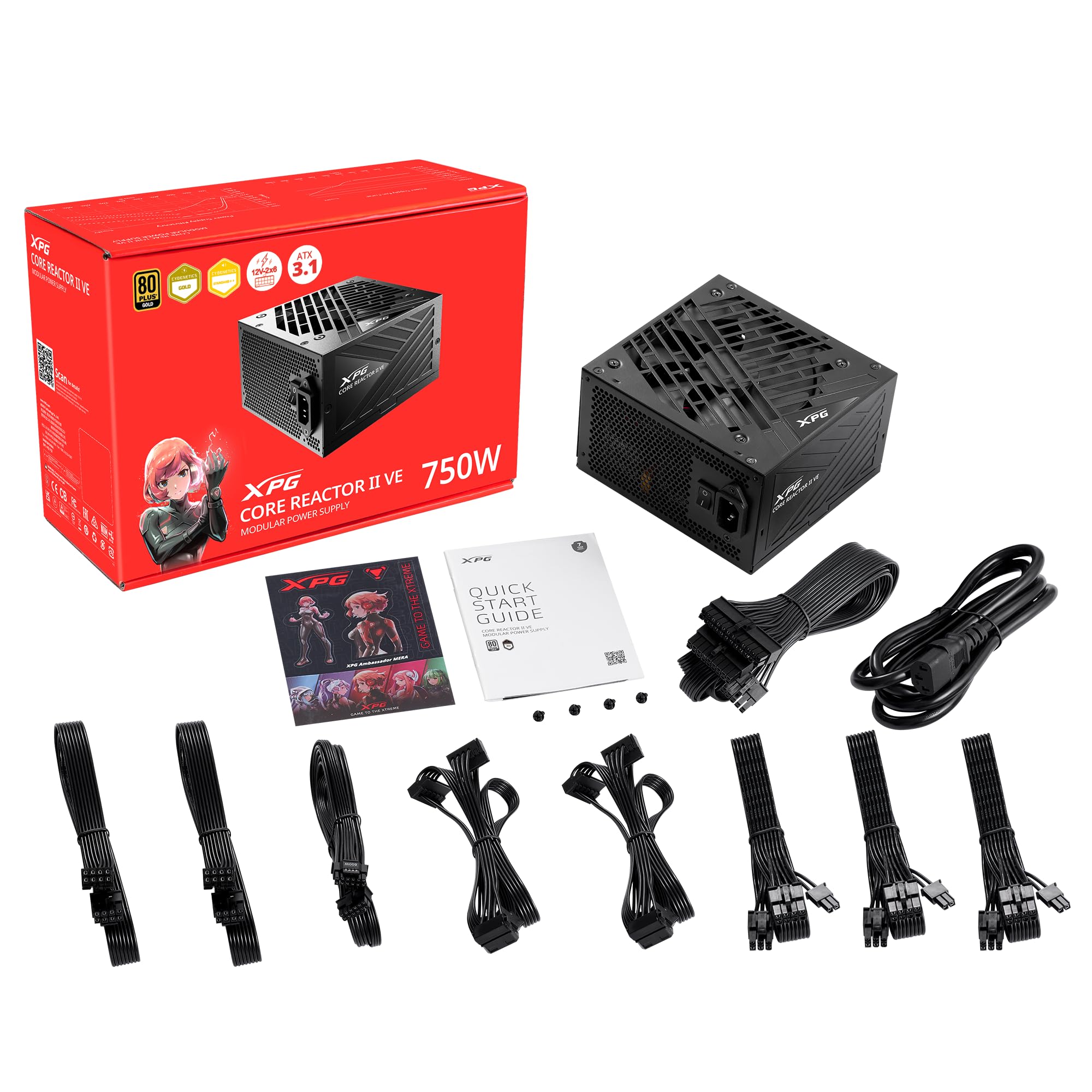 Fonte De Alimentação Xpg Core Reactor Ii Ve 750w 80 Plus Gold