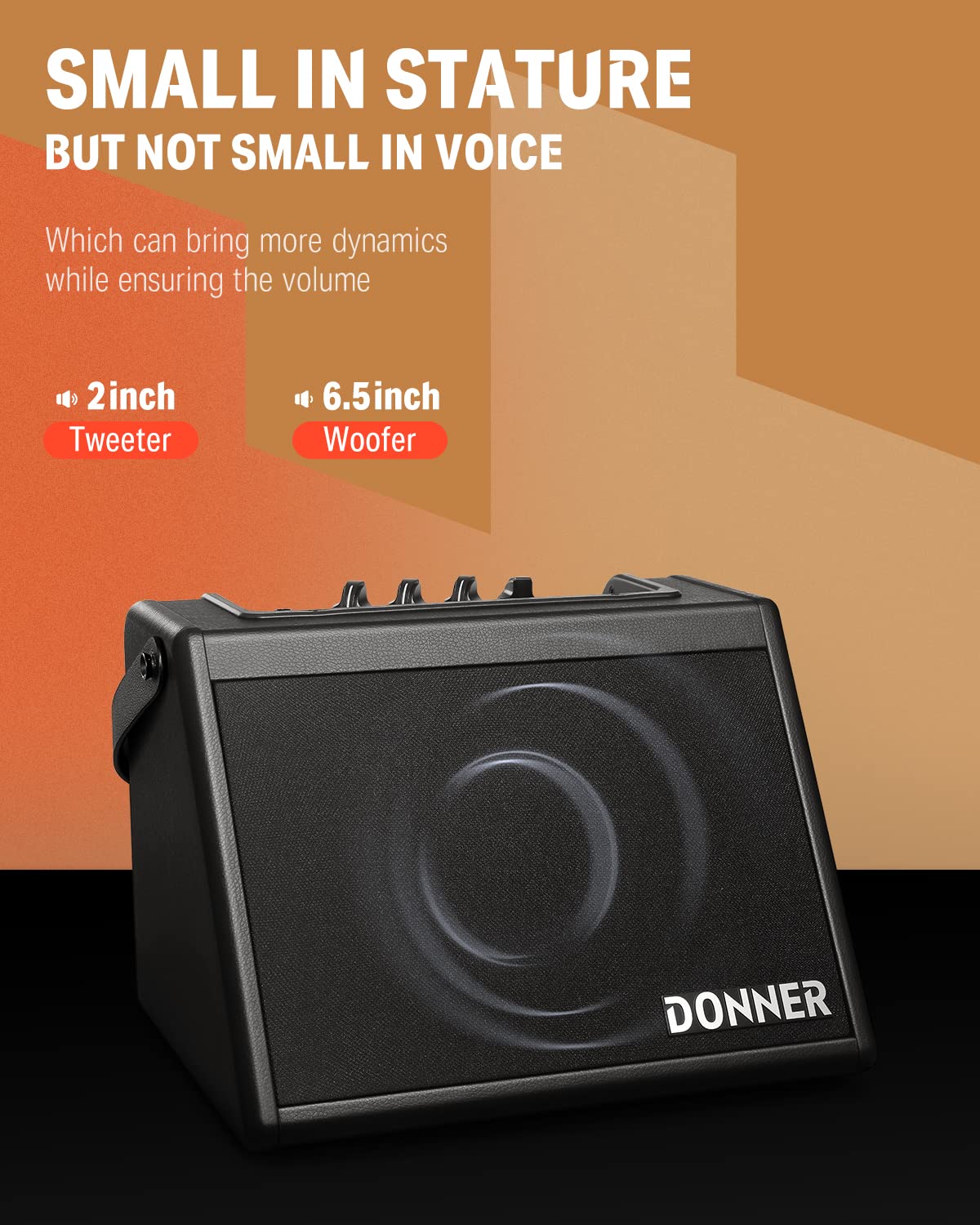 Amplificador De Tambor Donner Dda-20 20w Mini Elétrico Sem Fio