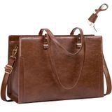 Bolsa Para Laptop Rainsmore Vintage Leather Feminina De 15,6" À Prova D&#39;água