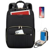 Mochila Para Laptop Rainsmore 15,6" Impermeável Para Mulheres Preta