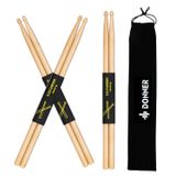 Drum Sticks Donner 5a Classic Maple Wood Com Bolsa De Transporte, 3 Pares