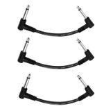 Guitar Effect Pedal Patch Cables Donner, 6 Polegadas, Preto, 3 Pacotes