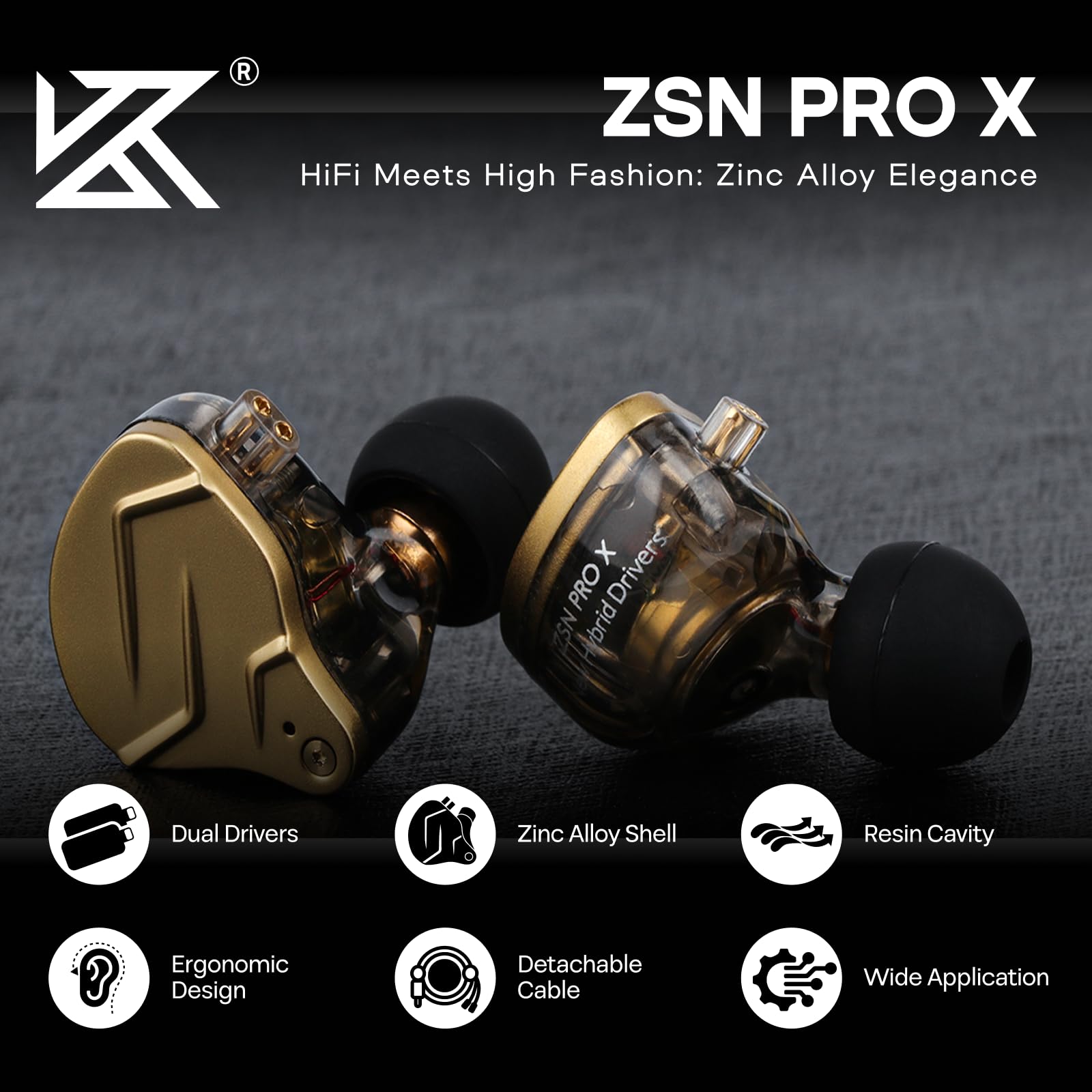 Fones De Ouvido Linsoul Kz Zsn Pro X Dual Driver 1ba+1dd Hybrid