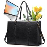 Bolsa Para Laptop Rainsmore Para Mulheres Em Couro Pu De 15,6 Polegadas Preta