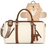 Bolsa De Vestuário Rainsmore De Couro Conversível Com Bolsa Para Sapatos Bege