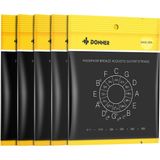Cordas De Guitarra Donner Acoustic, Pacote Com 5 Cordas De Fósforo Leves (11-50)