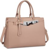 Bolsa Para Laptop Rainsmore Para Mulheres, Bolsa De Poliuretano De 15,6 Polegadas, Impermeável, Cáqui