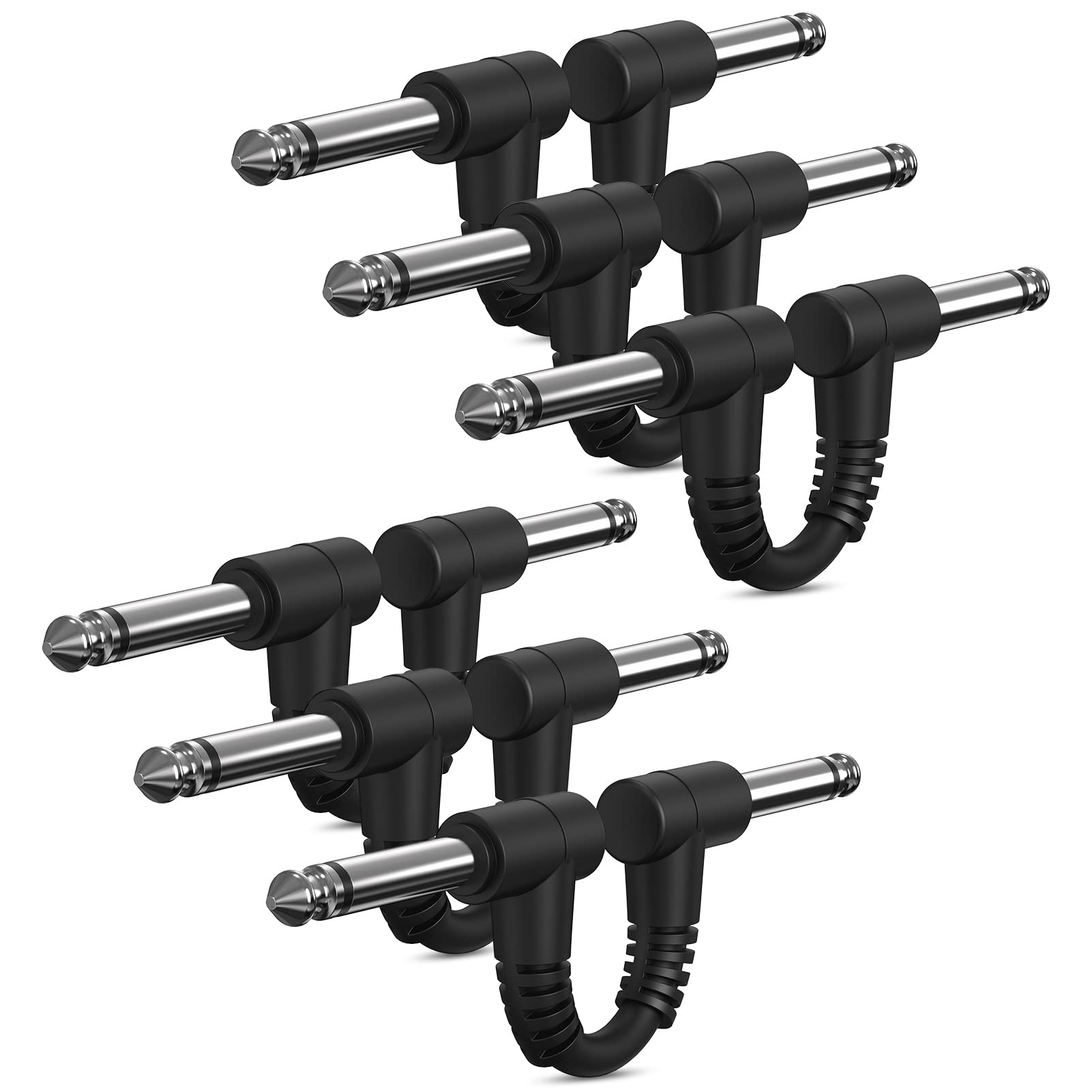 Guitar Patch Cable Donner, 3 Polegadas, Pacote Com 6, Preto Para Pedal