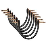Guitar Patch Cables Donner, 15 Cm, Ângulo Reto, 1/4, Pacote Com 6