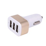 Carregador Veicular Com 3 Portas Usb - Dourado