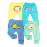 Kit Bebê 4 Calça Vira Pé Bumbum Bordado