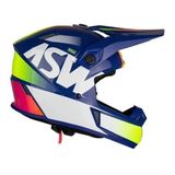 Capacete ASW Motocross Trilha Bridge Azul Branco 2021 Tam 58